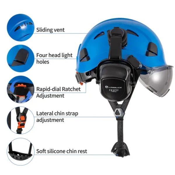 30 Decibel Earmuffs & American Style Safety Helmet