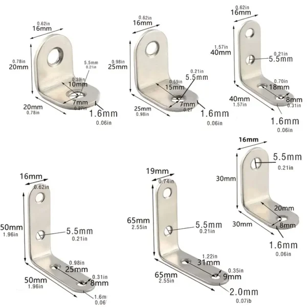 34pcs Heavy-Duty L-Shaped Brackets