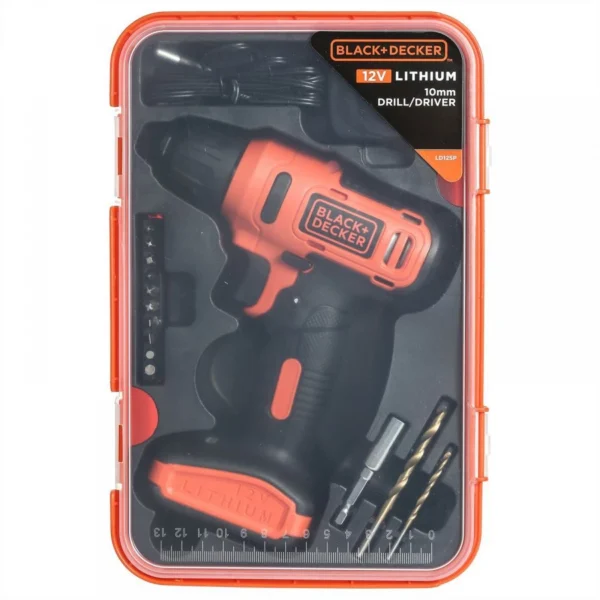 BLACK & DECKER LD12SP Cordless Driver Drill 12V Plus 13-Piece Accessories Box