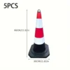 5pcs 23-Inch Reflective Black Traffic Cones
