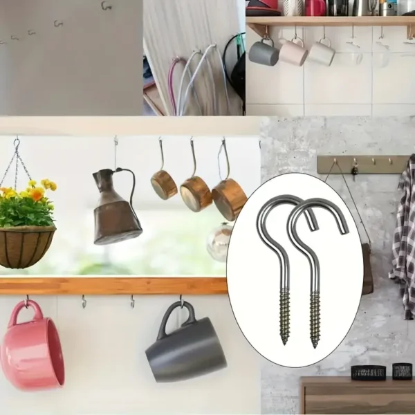 Sleek Metal Screw Hooks